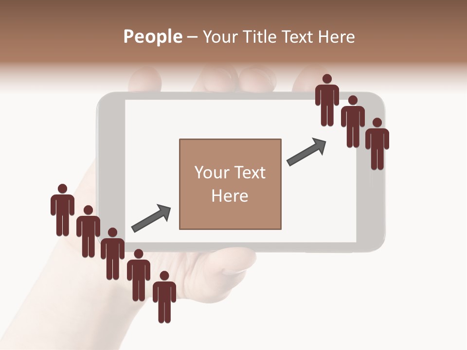 A Person Holding A Cell Phone With A White Screen PowerPoint Template
