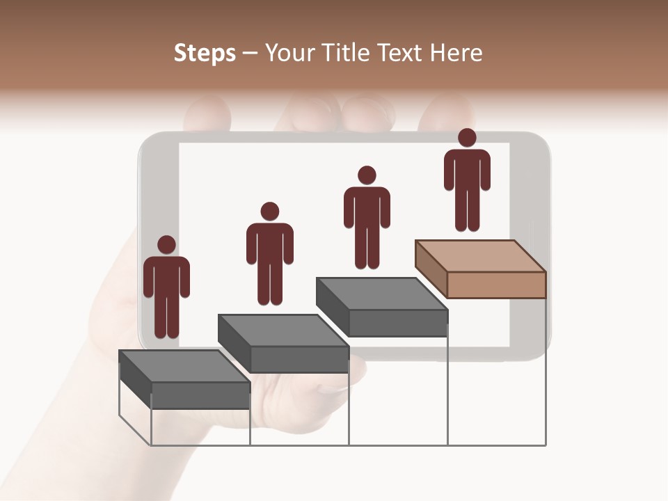 A Person Holding A Cell Phone With A White Screen PowerPoint Template