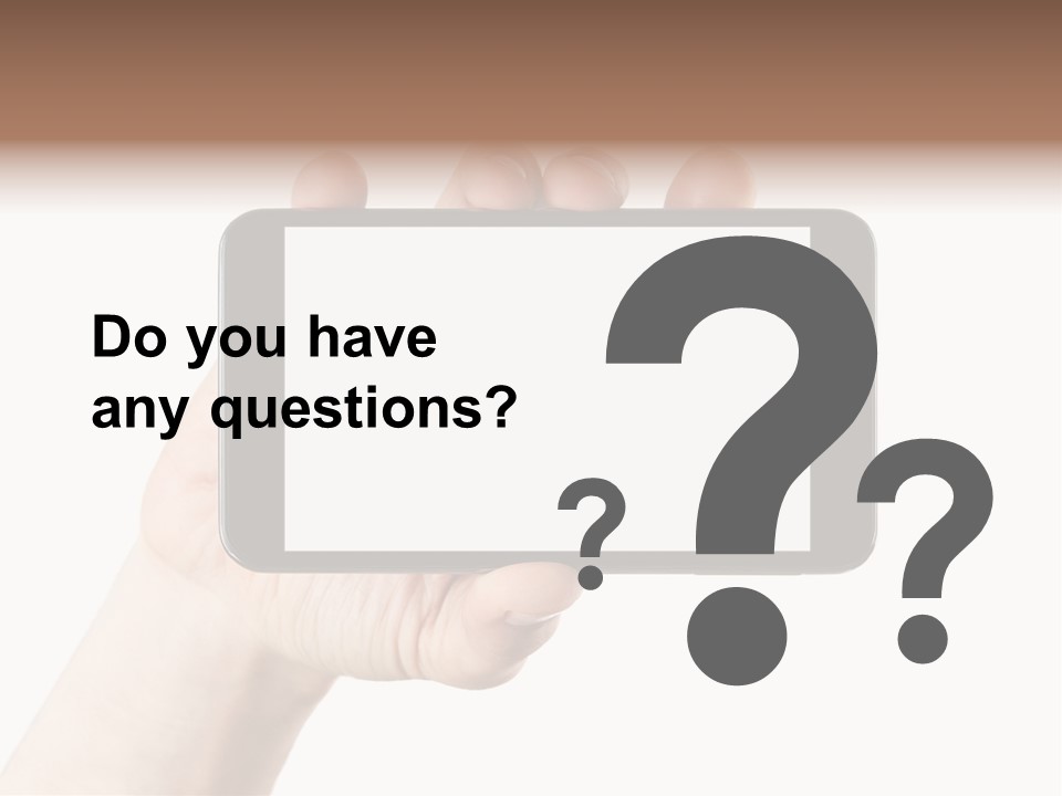 A Person Holding A Cell Phone With A White Screen PowerPoint Template