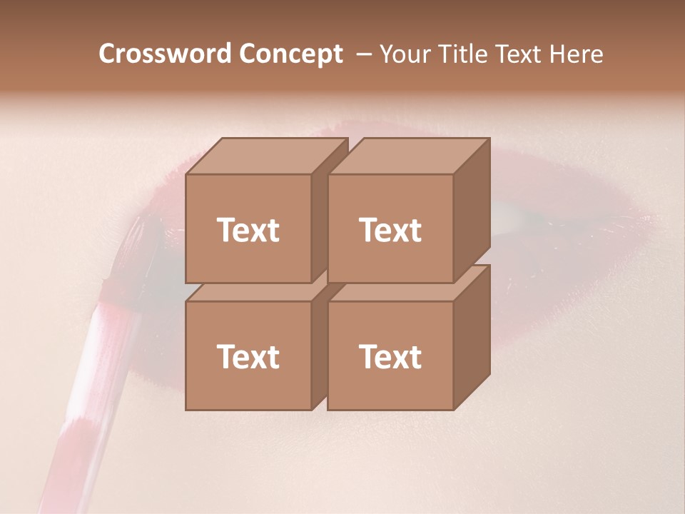 A Woman's Lips With A Lipstick Brush In Her Mouth PowerPoint Template