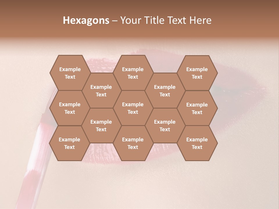 A Woman's Lips With A Lipstick Brush In Her Mouth PowerPoint Template