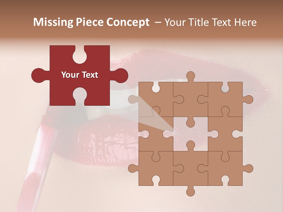 A Woman's Lips With A Lipstick Brush In Her Mouth PowerPoint Template