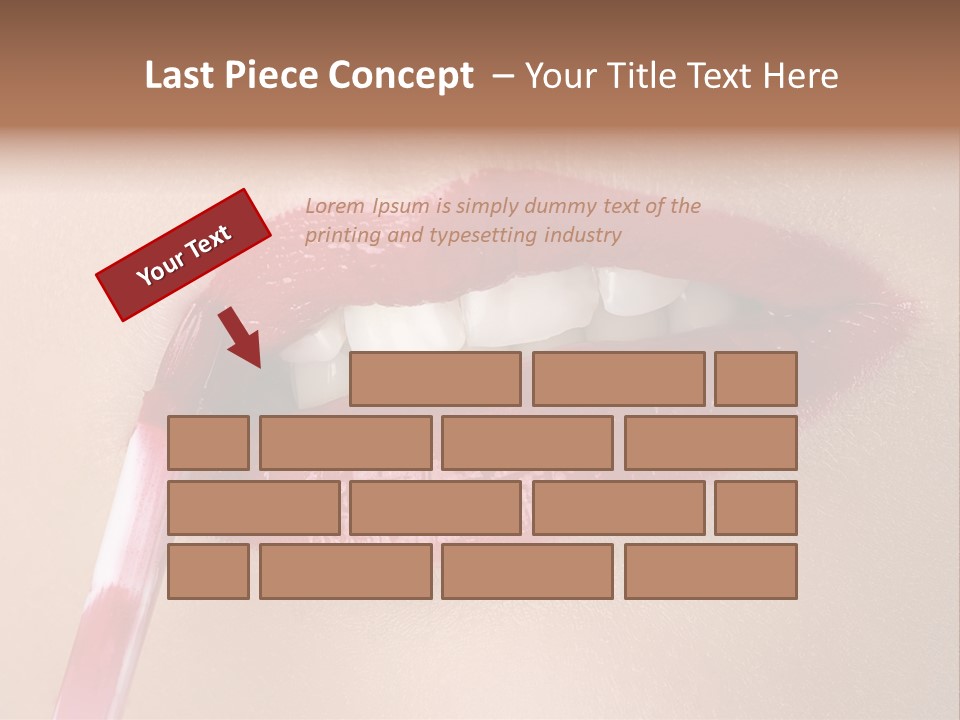 A Woman's Lips With A Lipstick Brush In Her Mouth PowerPoint Template
