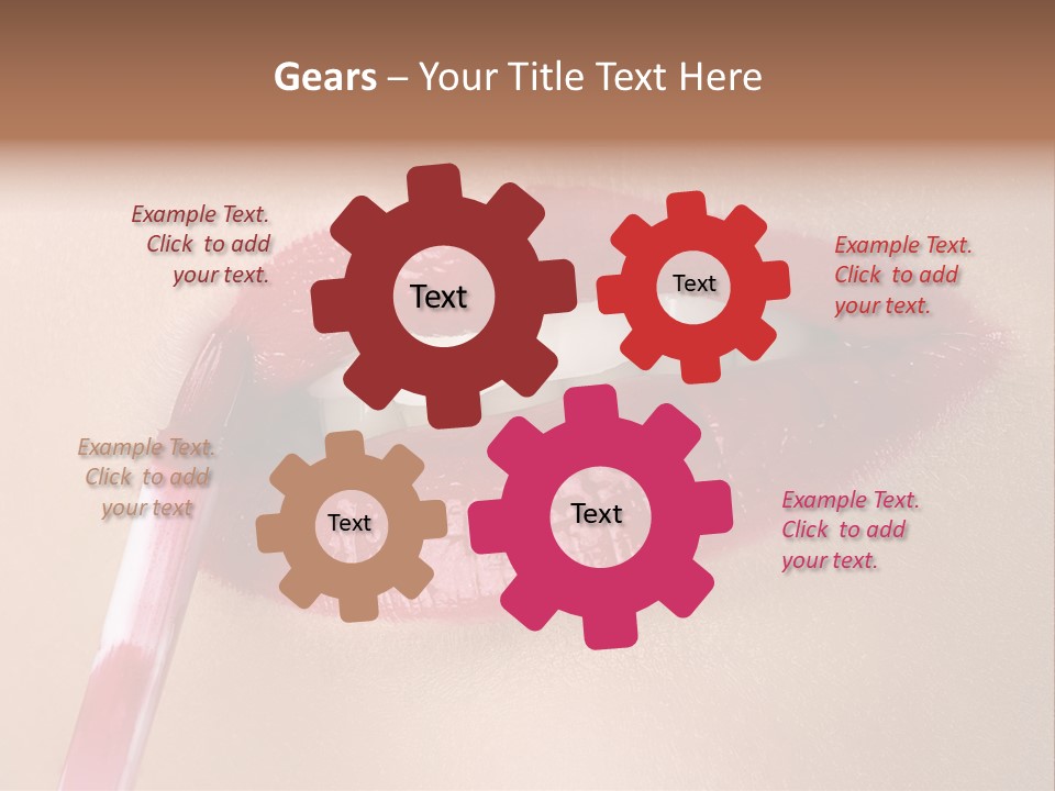 A Woman's Lips With A Lipstick Brush In Her Mouth PowerPoint Template