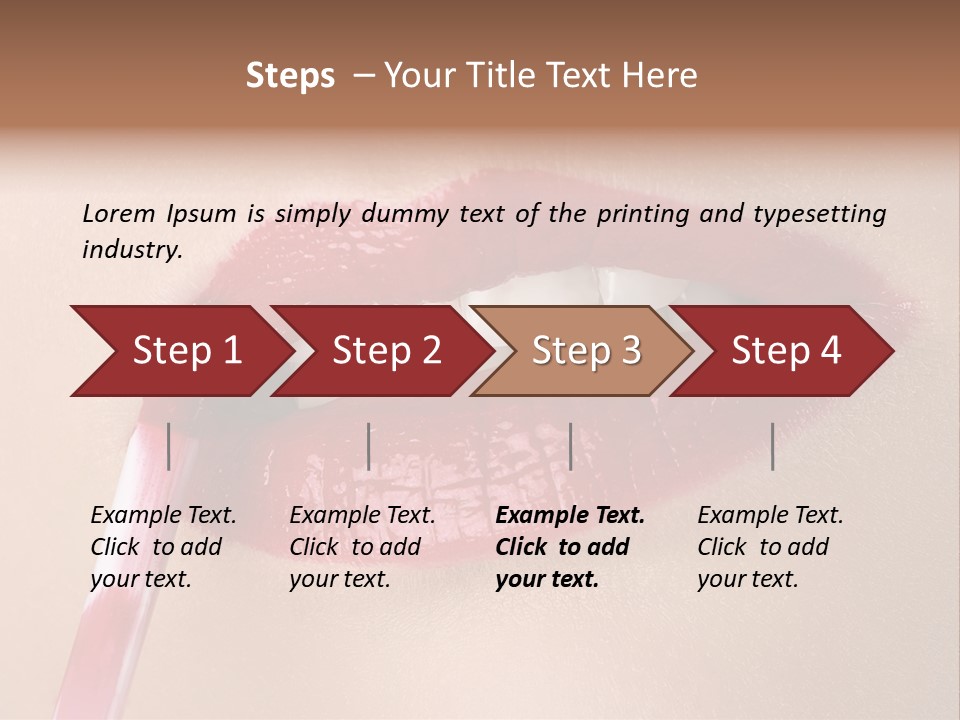 A Woman's Lips With A Lipstick Brush In Her Mouth PowerPoint Template