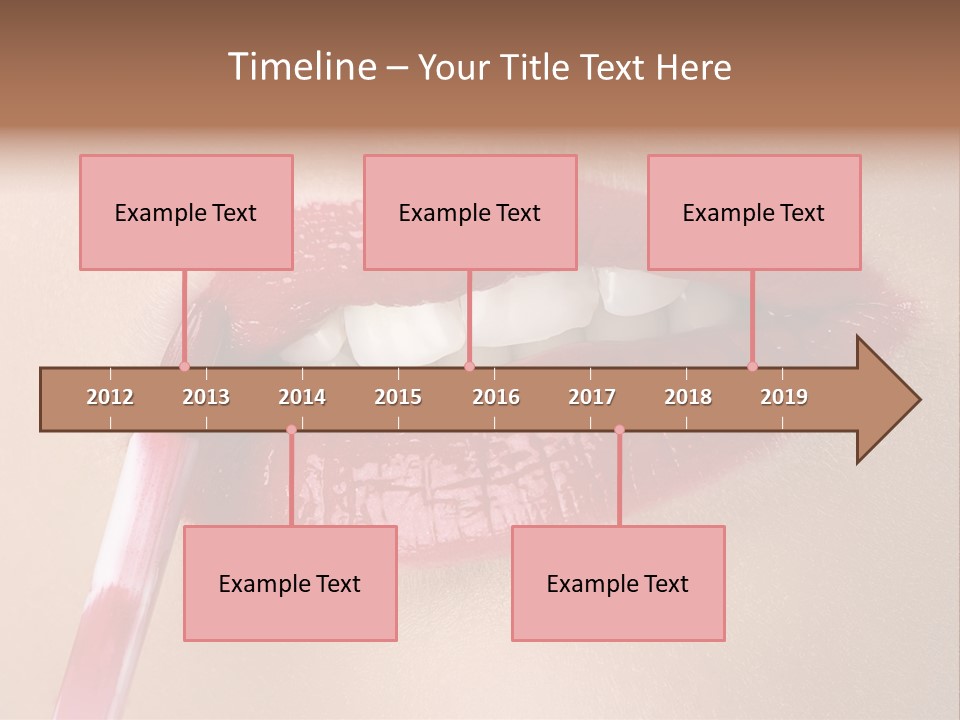A Woman's Lips With A Lipstick Brush In Her Mouth PowerPoint Template