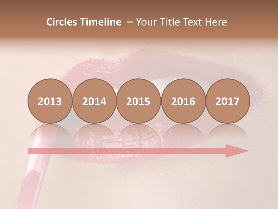 A Woman's Lips With A Lipstick Brush In Her Mouth PowerPoint Template