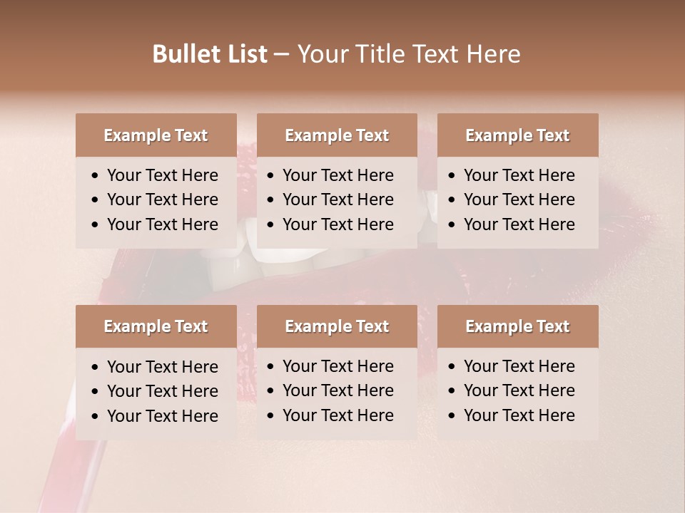 A Woman's Lips With A Lipstick Brush In Her Mouth PowerPoint Template