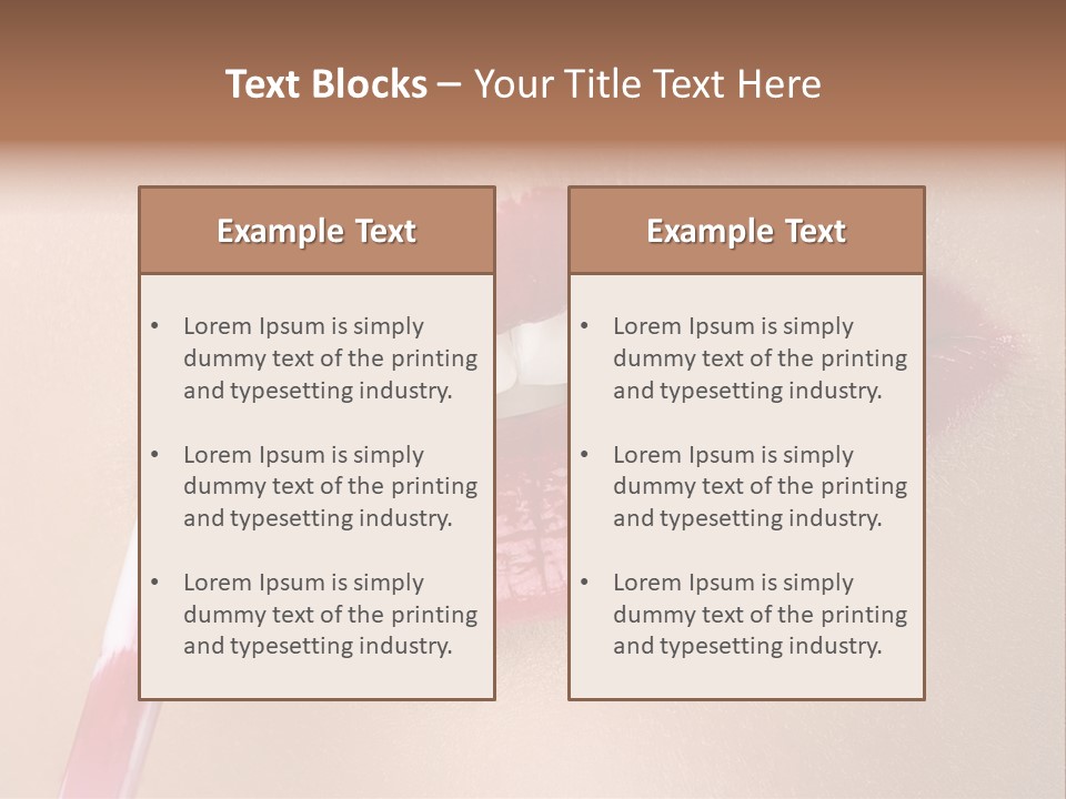 A Woman's Lips With A Lipstick Brush In Her Mouth PowerPoint Template