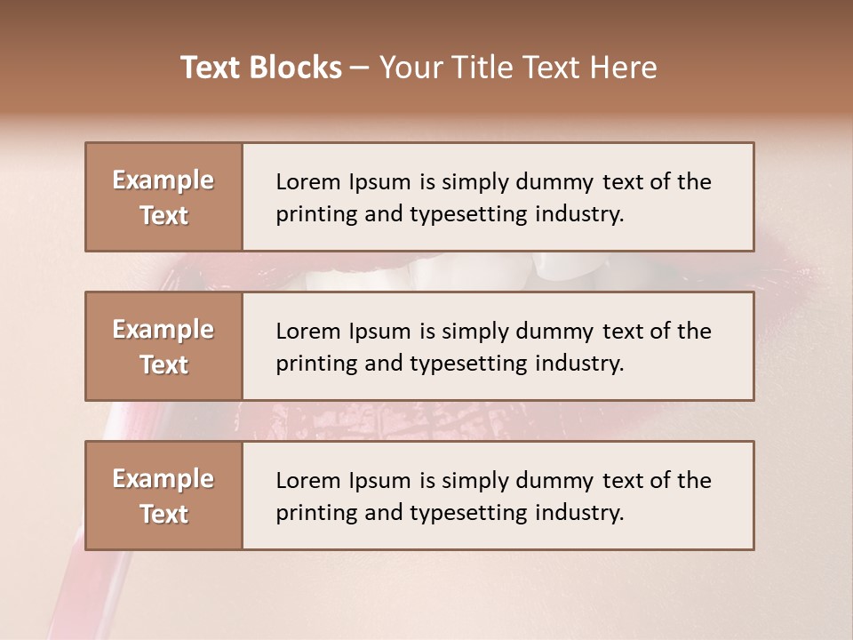 A Woman's Lips With A Lipstick Brush In Her Mouth PowerPoint Template