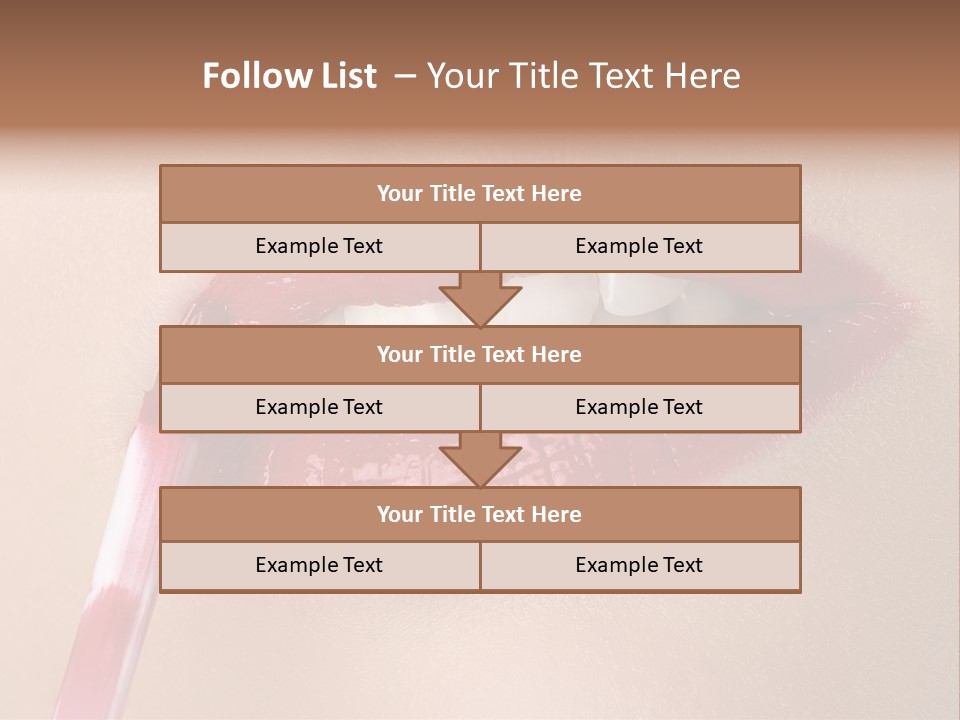 A Woman's Lips With A Lipstick Brush In Her Mouth PowerPoint Template