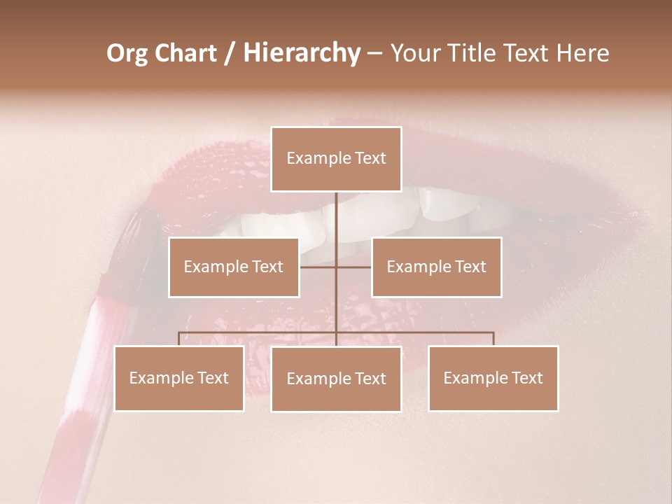 A Woman's Lips With A Lipstick Brush In Her Mouth PowerPoint Template