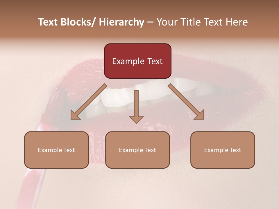 A Woman's Lips With A Lipstick Brush In Her Mouth PowerPoint Template