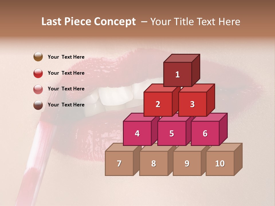 A Woman's Lips With A Lipstick Brush In Her Mouth PowerPoint Template