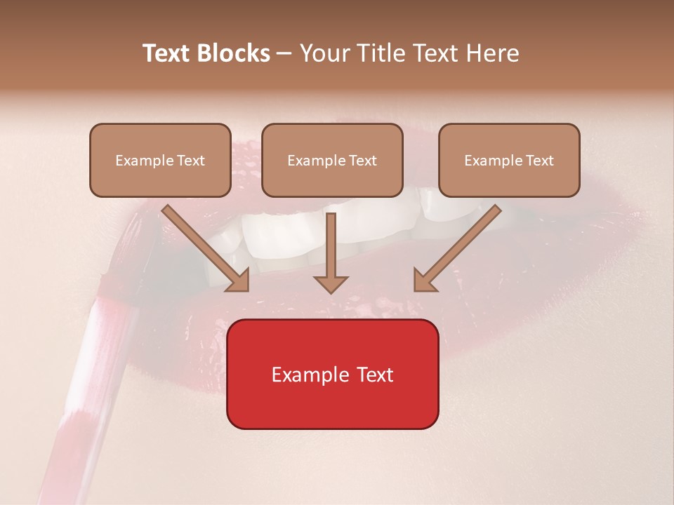 A Woman's Lips With A Lipstick Brush In Her Mouth PowerPoint Template