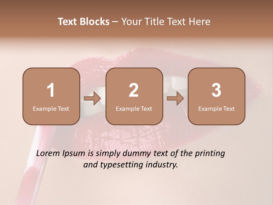 A Woman's Lips With A Lipstick Brush In Her Mouth PowerPoint Template