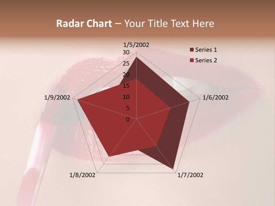 A Woman's Lips With A Lipstick Brush In Her Mouth PowerPoint Template