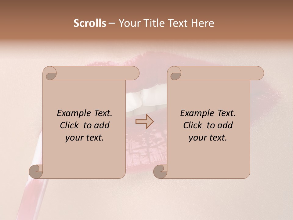 A Woman's Lips With A Lipstick Brush In Her Mouth PowerPoint Template