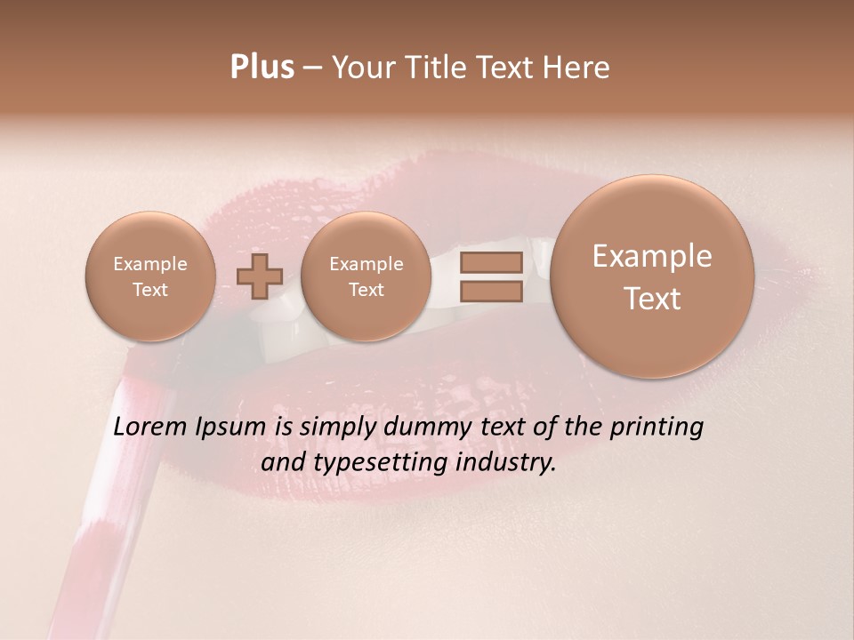 A Woman's Lips With A Lipstick Brush In Her Mouth PowerPoint Template