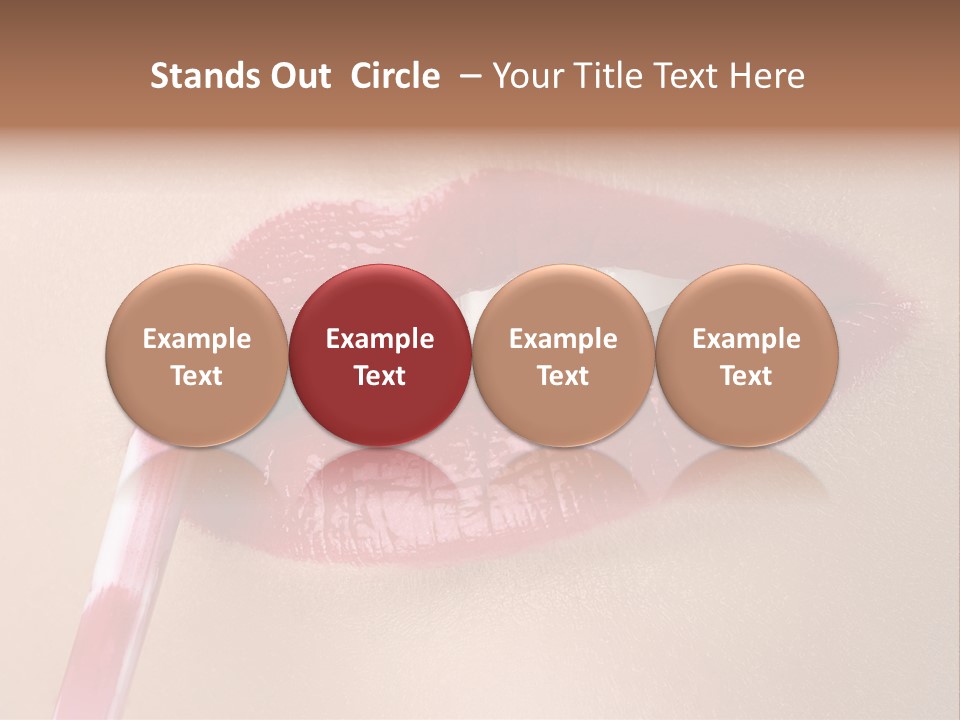 A Woman's Lips With A Lipstick Brush In Her Mouth PowerPoint Template