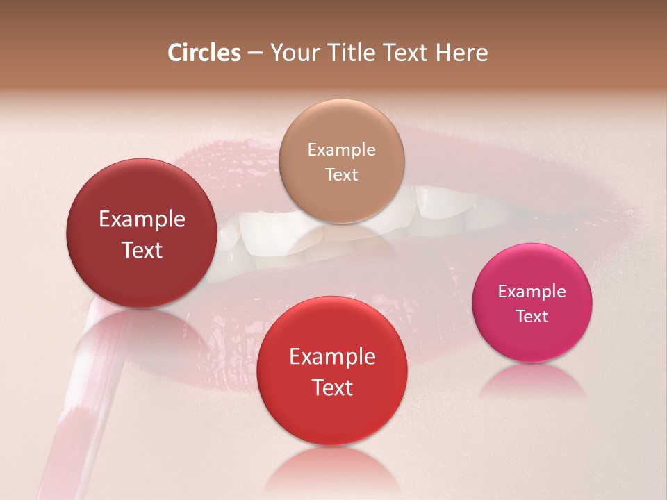 A Woman's Lips With A Lipstick Brush In Her Mouth PowerPoint Template