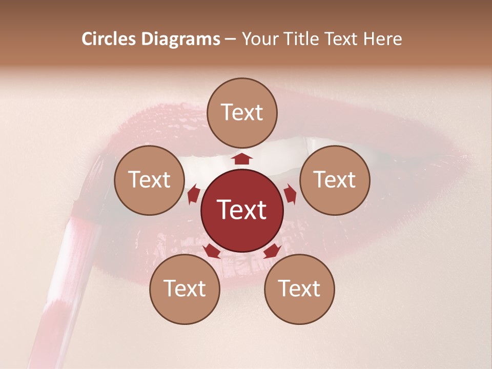 A Woman's Lips With A Lipstick Brush In Her Mouth PowerPoint Template