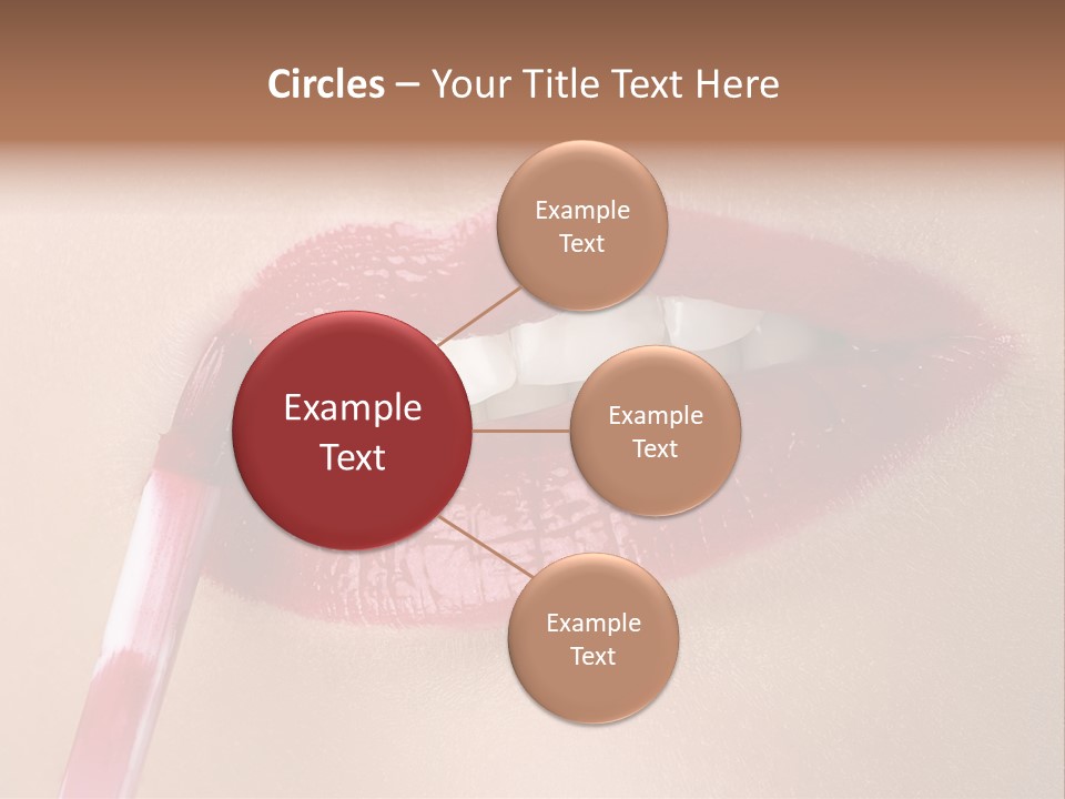 A Woman's Lips With A Lipstick Brush In Her Mouth PowerPoint Template
