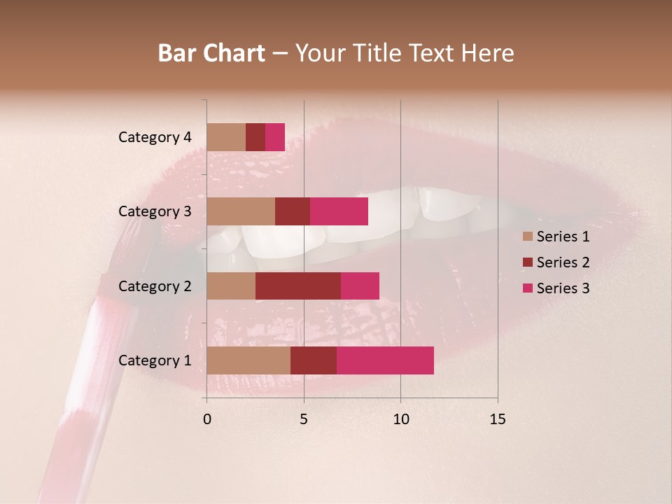 A Woman's Lips With A Lipstick Brush In Her Mouth PowerPoint Template