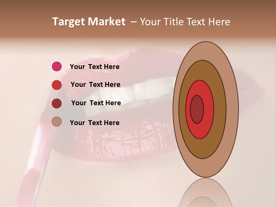 A Woman's Lips With A Lipstick Brush In Her Mouth PowerPoint Template