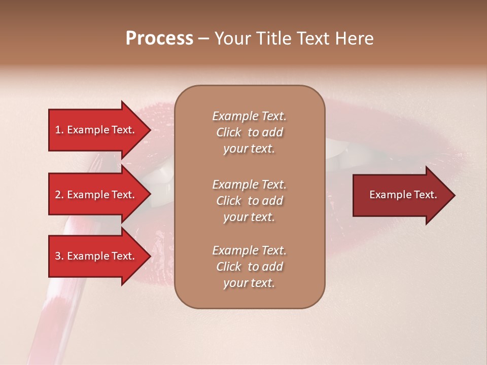 A Woman's Lips With A Lipstick Brush In Her Mouth PowerPoint Template