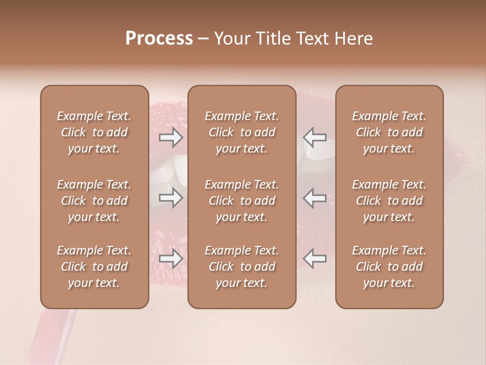 A Woman's Lips With A Lipstick Brush In Her Mouth PowerPoint Template