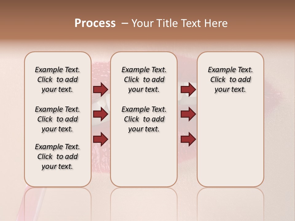 A Woman's Lips With A Lipstick Brush In Her Mouth PowerPoint Template