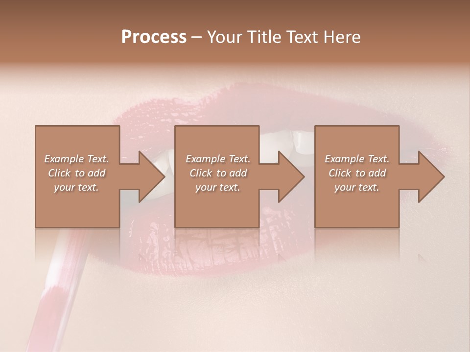 A Woman's Lips With A Lipstick Brush In Her Mouth PowerPoint Template