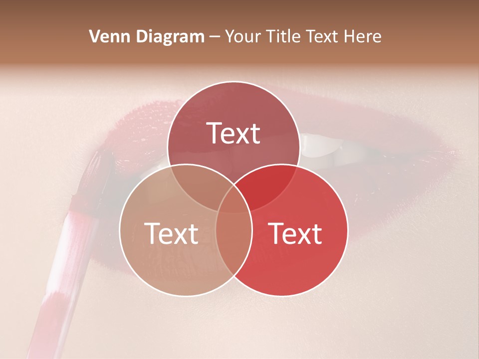 A Woman's Lips With A Lipstick Brush In Her Mouth PowerPoint Template