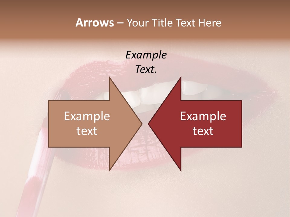 A Woman's Lips With A Lipstick Brush In Her Mouth PowerPoint Template