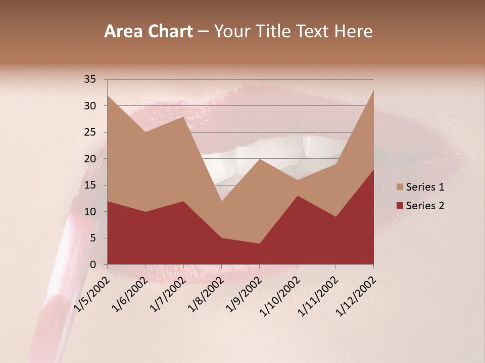 A Woman's Lips With A Lipstick Brush In Her Mouth PowerPoint Template