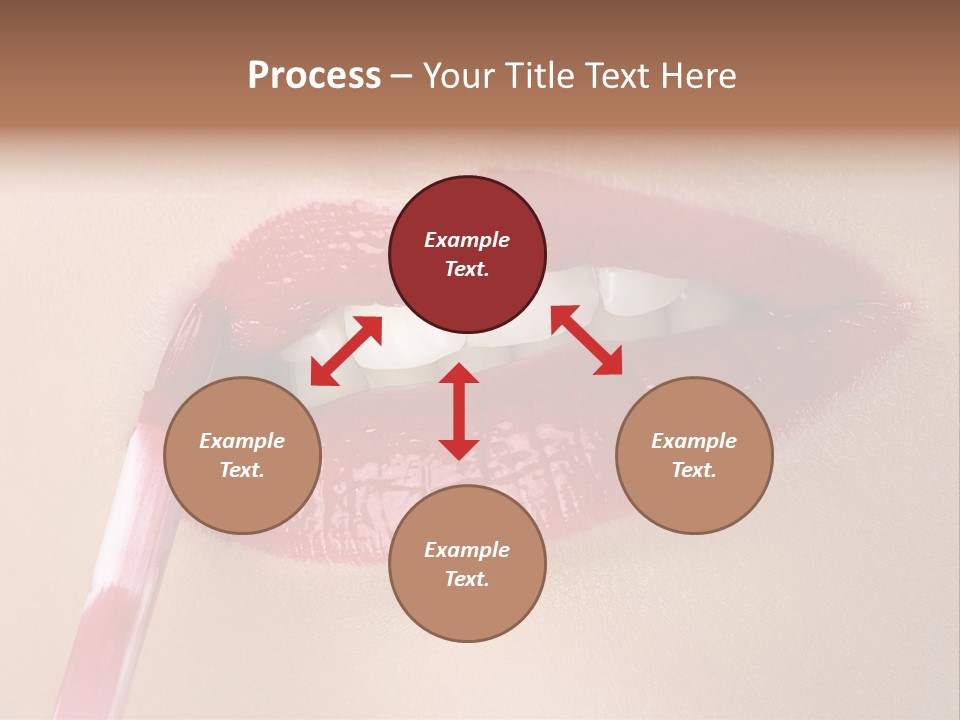 A Woman's Lips With A Lipstick Brush In Her Mouth PowerPoint Template