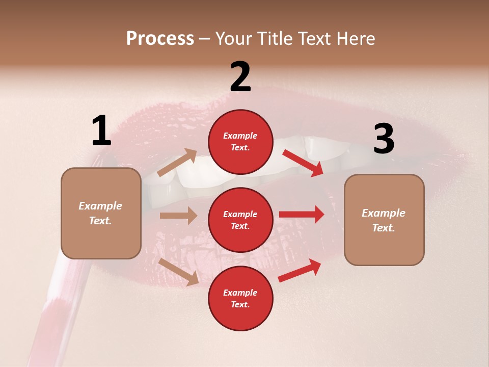 A Woman's Lips With A Lipstick Brush In Her Mouth PowerPoint Template