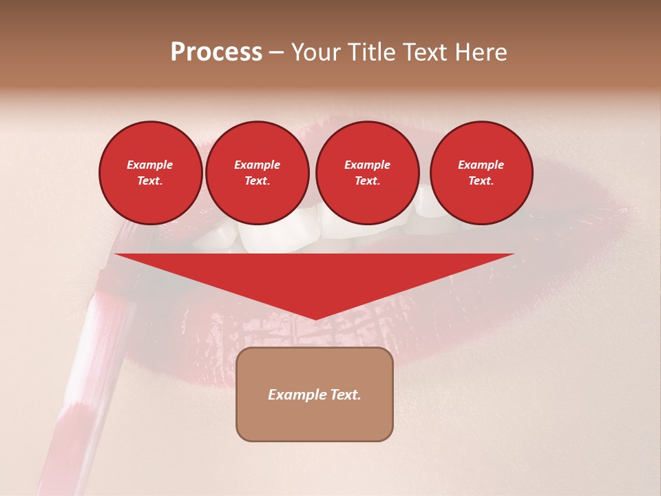 A Woman's Lips With A Lipstick Brush In Her Mouth PowerPoint Template