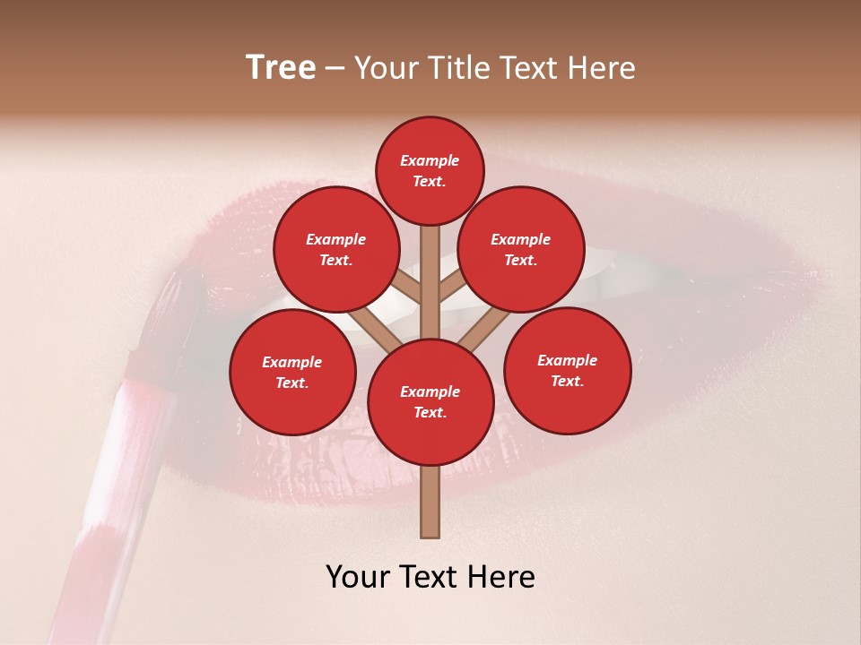 A Woman's Lips With A Lipstick Brush In Her Mouth PowerPoint Template