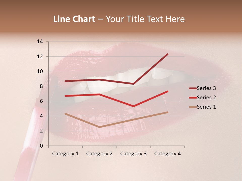 A Woman's Lips With A Lipstick Brush In Her Mouth PowerPoint Template