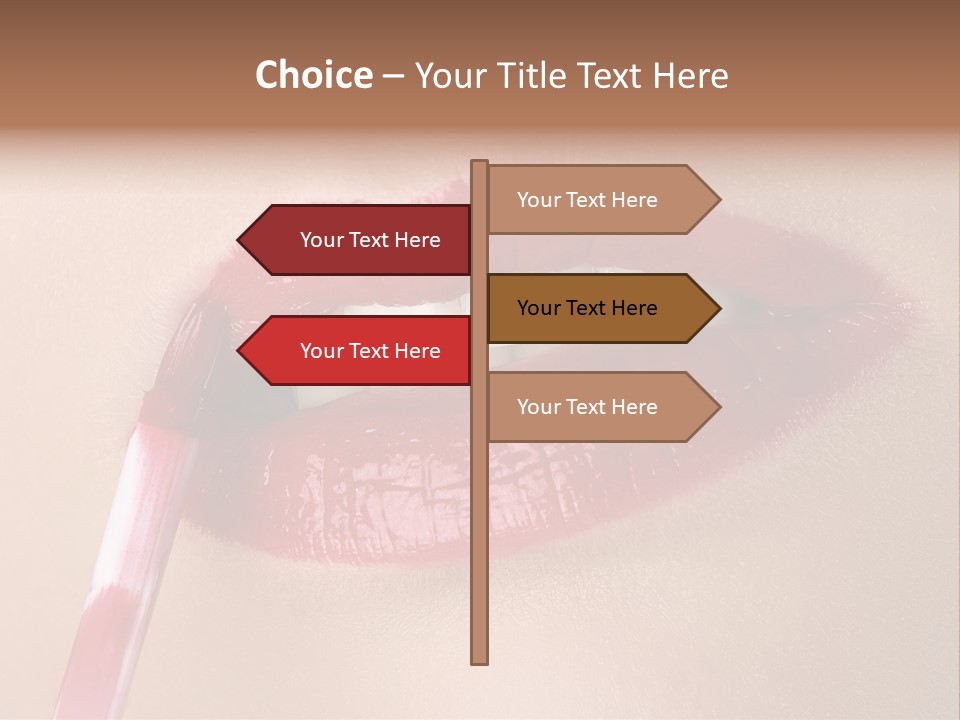 A Woman's Lips With A Lipstick Brush In Her Mouth PowerPoint Template