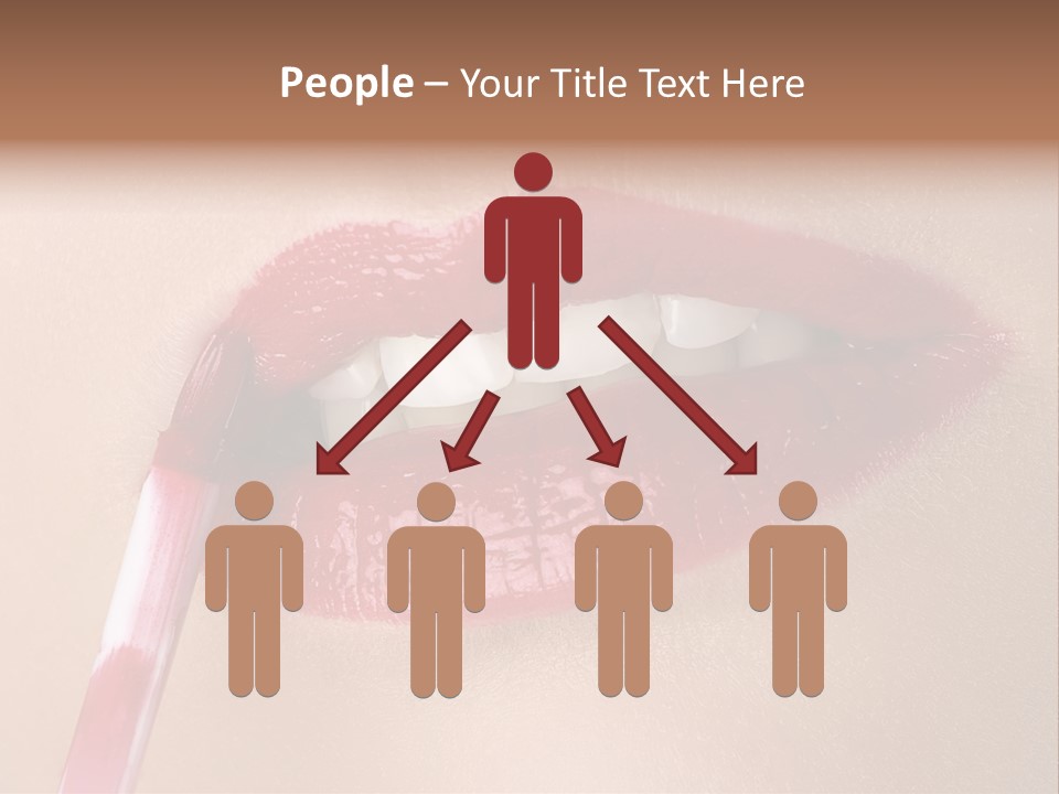 A Woman's Lips With A Lipstick Brush In Her Mouth PowerPoint Template