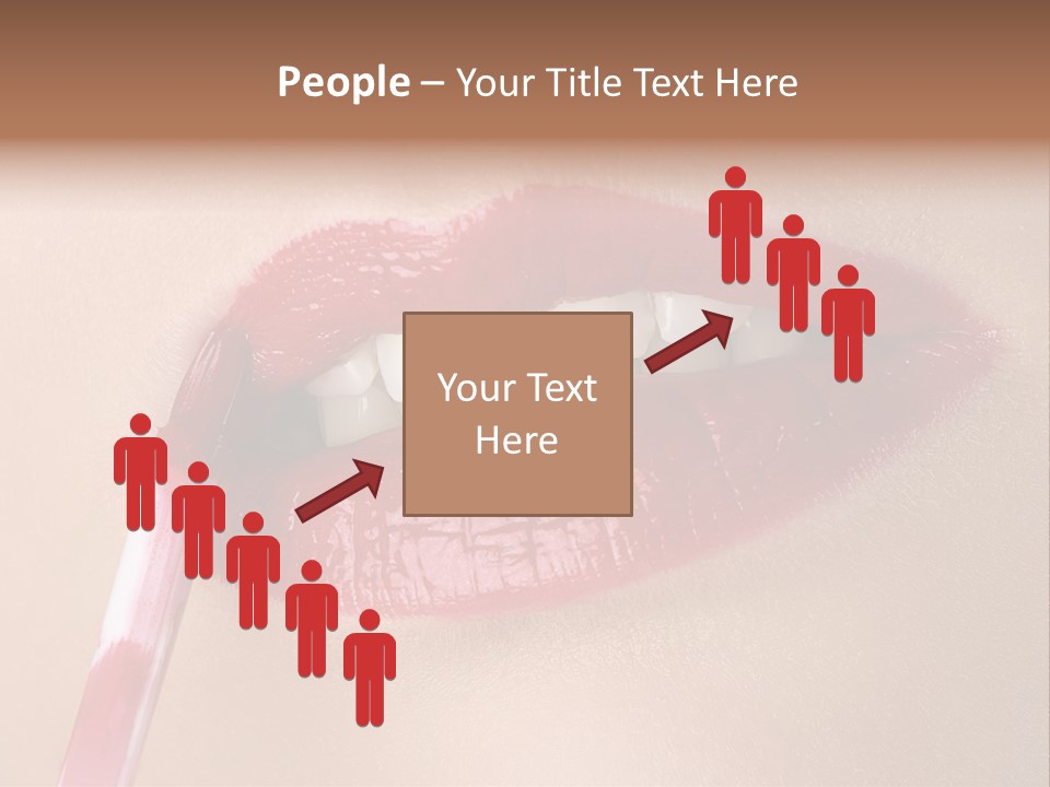 A Woman's Lips With A Lipstick Brush In Her Mouth PowerPoint Template