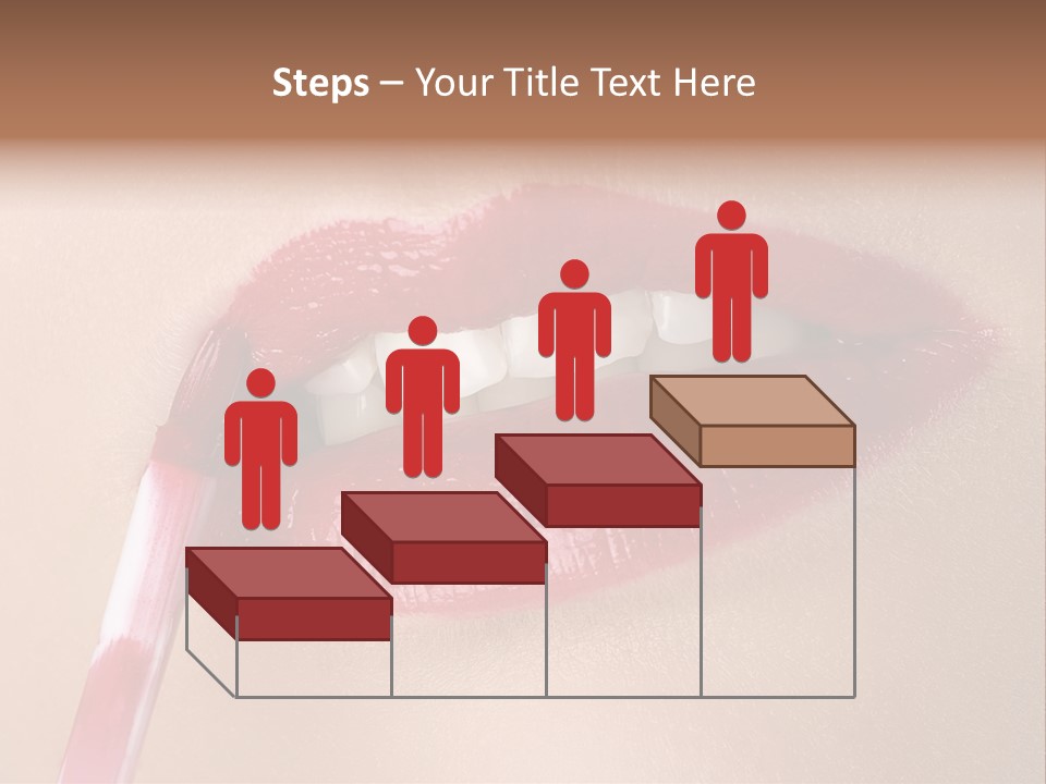 A Woman's Lips With A Lipstick Brush In Her Mouth PowerPoint Template