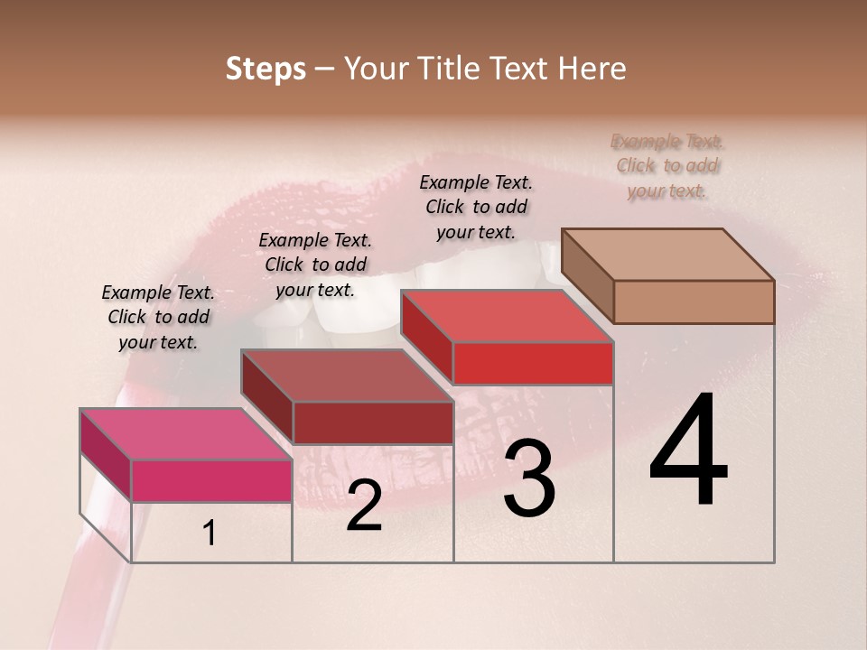 A Woman's Lips With A Lipstick Brush In Her Mouth PowerPoint Template