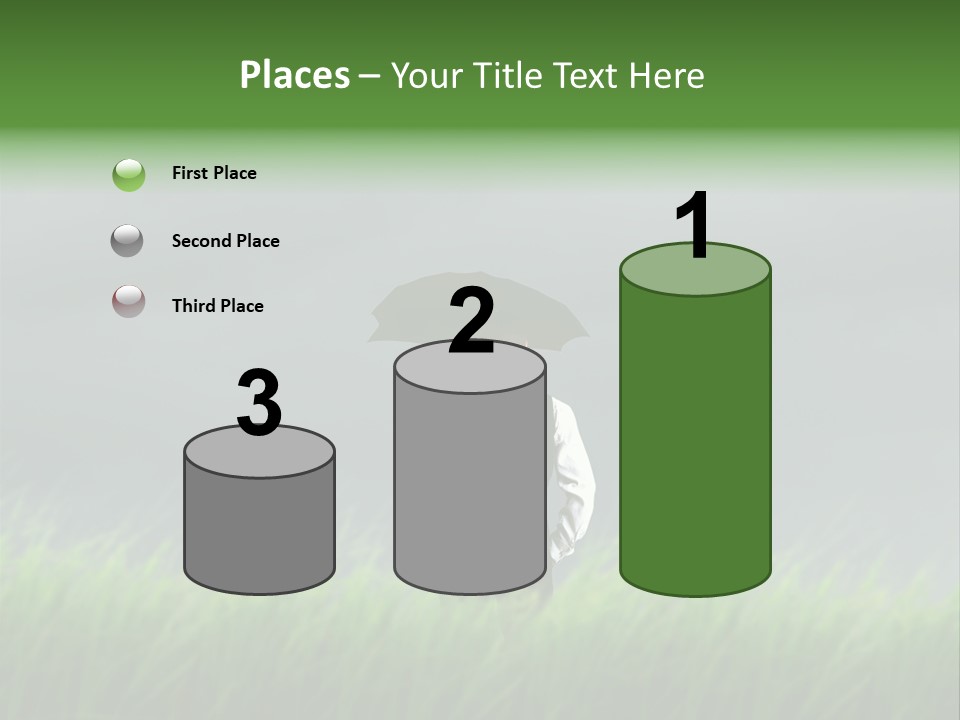 A Man Standing In A Field Holding An Umbrella PowerPoint Template