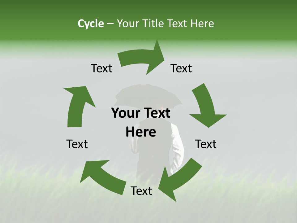 A Man Standing In A Field Holding An Umbrella PowerPoint Template