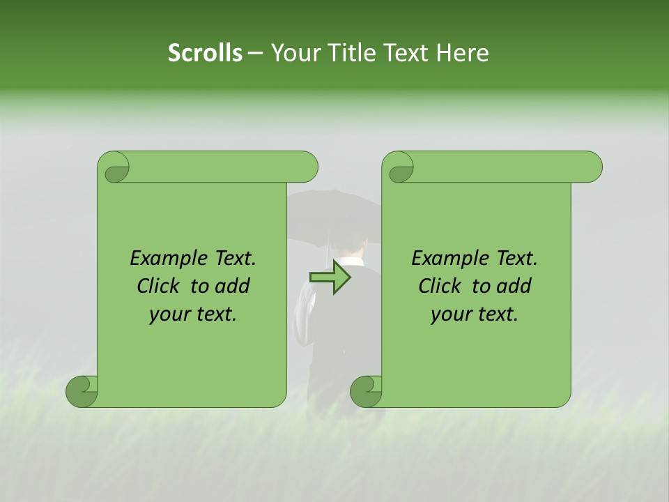 A Man Standing In A Field Holding An Umbrella PowerPoint Template