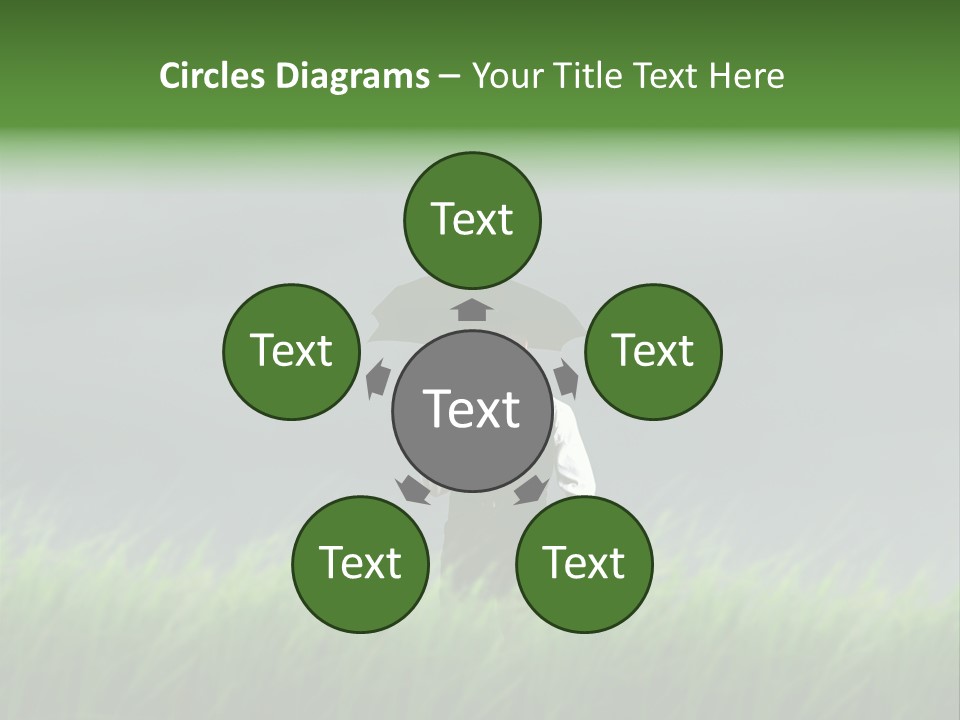 A Man Standing In A Field Holding An Umbrella PowerPoint Template